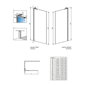Душевое ограждение Radaway Modo SL II 120х200, левое, прозрачное стекло 8 мм, хром