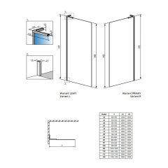 Душевое ограждение Radaway Modo SL II 120х200, левое, прозрачное стекло 8 мм, хром