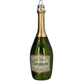 Елочная игрушка "Шампанское" 11 см, цвет зеленый