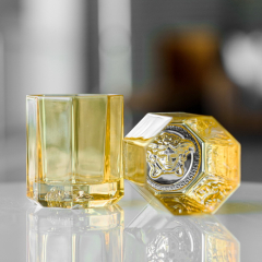 Набор бокалов для виски Versace Medusa Lumiere Rhapsody, 2 шт, цвет желтый
