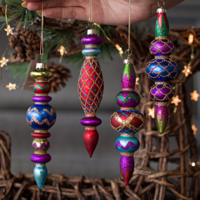 Елочная игрушка "Разноцветная сосулька" 16 см, цвет в ассортименте