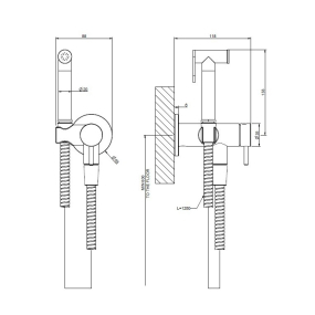 Смеситель для гигиенического душа Gessi 316 45130.149, брашированный никель