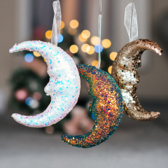 Новогодняя игрушка "Месяц разноцветный" 14 см