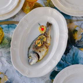 Блюдо овальное Pont aux choux blanc 41,5 см