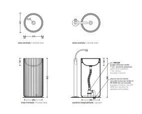 Раковина напольная Flaminia Monosettecento 44х44 SE44CVG, Verde Giada