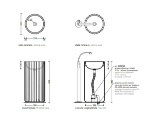 Раковина напольная Flaminia Monosettecento 44х44 SE44CVG, Verde Giada