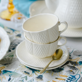 Набор чашек кофейных с блюдцами Pont aux choux blanc 270 мл, 4 предмета