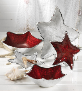 Чаша декоративная "Звезда" 18х3 см, красная