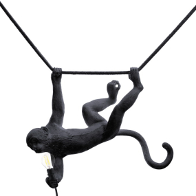Лампа подвесная Seletti Monkey Lamp Swing Outdoor 44 см, черная
