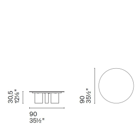 Стол журнальный Calligaris Sandy 90х90 CS5153-B, Matt Bronze