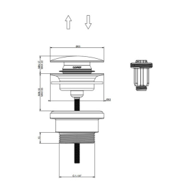 Донный клапан Gessi 316 54599.239, для раковины, брашированная сталь
