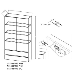Шкаф подвесной Kolpa-San Naomi N 1501/790 NH, 149х79, дерево