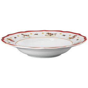 Тарелка глубокая Happy Wintertime 23 см, красная