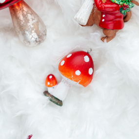 Елочная игрушка "Мухомор двойной" 6 см, в ассортименте
