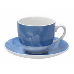 Чашка для капучино с блюдцем Sfera Colorplay Blue 250 мл