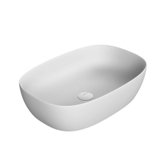 Раковина Antonio Lupi Senso, 60х40, из Flumood, с клапаном, белый матовый