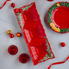 Менажница Coroa De Natal 40,5х15,5 см, 3 сектора