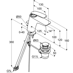 Смеситель для раковины Kludi Balance 520239175, с клапаном, белый