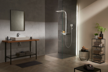 Душевая система Kludi Cockpit 8020091-00, с термостатом, лейка 26х40, белый