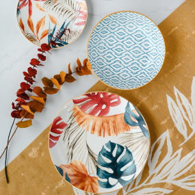 Набор посуды на 6 персон Madison Tropical Rose, 18 предметов