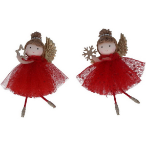 Елочная игрушка "Фея в платье винного цвета" 13 см, в ассортименте