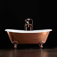 Ванна чугунная Devon&Devon Admiral 172 Copper Effect, с ножками Eagle, 173x69