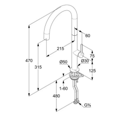 Смеситель для кухни Kludi Aurea 558030575, хром