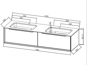 Тумба с раковиной Kolpa-San Ramona OUR 160х50, с сифоном, Антрацит