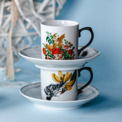 Набор чашек кофейных с блюдцами Petites Histoires 84 мл, 4 предмета