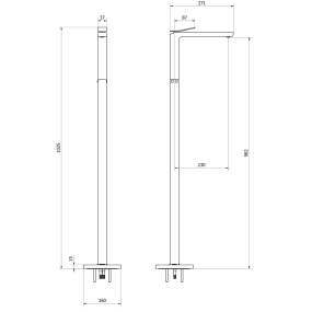 Смеситель для раковины iB Rubinetti Wave, EWA299NP, черный матовый