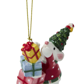 Елочная игрушка Spode Christmas Tree Ornaments "Мышка с подарками" 9 см