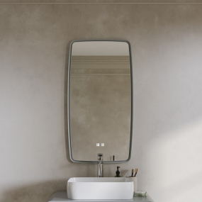 Зеркало Mebelvann Aura 98х52, с подсветкой, серая рама