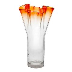 Ваза Glass Design Bizarre 27 см, оранжевая