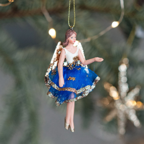 Игрушка на елку "Фея" 10 см, цвет синий