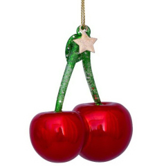 Елочная игрушка "Вишня" 8 см