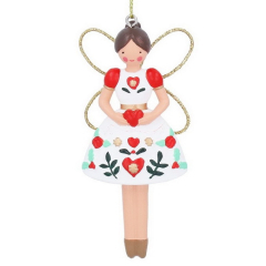 Елочная игрушка "Альпийская фея" 9 см, белая