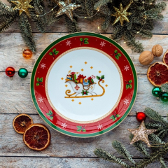 Блюдо для торта Happy Wintertime 31 см, красное