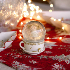 Снежный шар "Ангел в чашке" 9,5 см