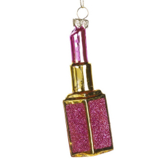 Елочная игрушка "Помада розовая" 11 см