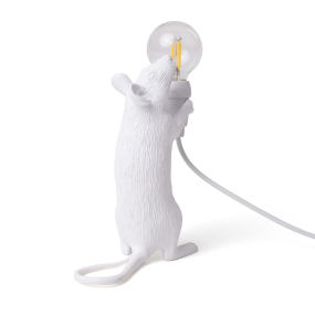 Лампа настольная Seletti Mouse Lamp Step Standing 14,5 см, белая
