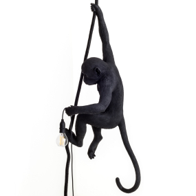 Лампа подвесная Seletti Monkey Lamp Outdoor 76 см, черная, с веревкой