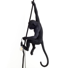 Лампа подвесная Seletti Monkey Lamp Outdoor 76 см, черная, с веревкой