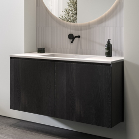 Раковина Holbi Polaris SR 140х55, из Soft Rock, белая матовая, с сифоном