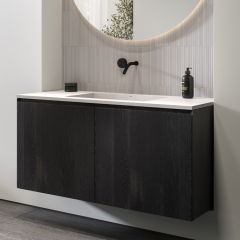 Раковина Holbi Polaris SR 140х55, из Soft Rock, белая матовая, с сифоном