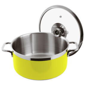 Кастрюля с крышкой Buffet Life Cooking 16 см/1,6 л, желтая