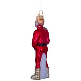 Елочная игрушка "Лыжник" 12,5 см, красный