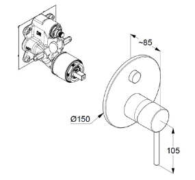 Внешняя часть Kludi Bozz 387595376 смесителя для душа, белый матовый