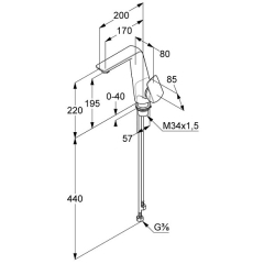 Смеситель для раковины Kludi Ameo q1_410240575, хром