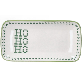 Блюдо прямоугольное Ho-Ho-Ho 22х11 см, зеленое