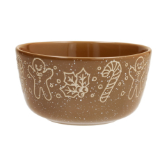 Салатник порционный Snowy Xmas 15 см, коричневый